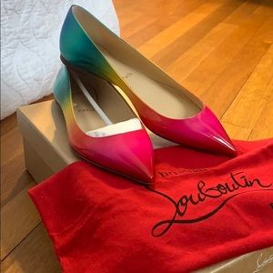 New Christian Louboutin 36.5 Ballalla Rainbow flat